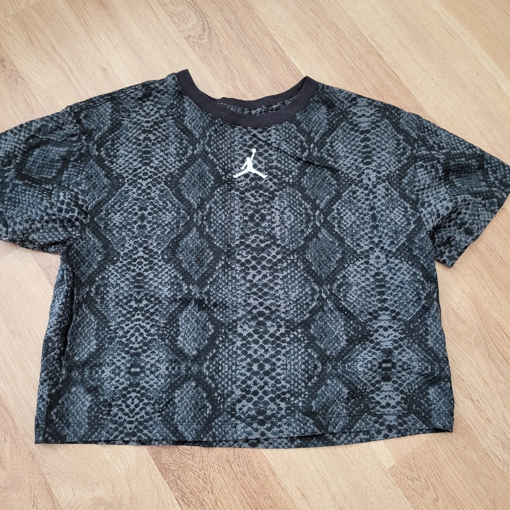 Girls JORDAN Black Snake Print T-Shirt